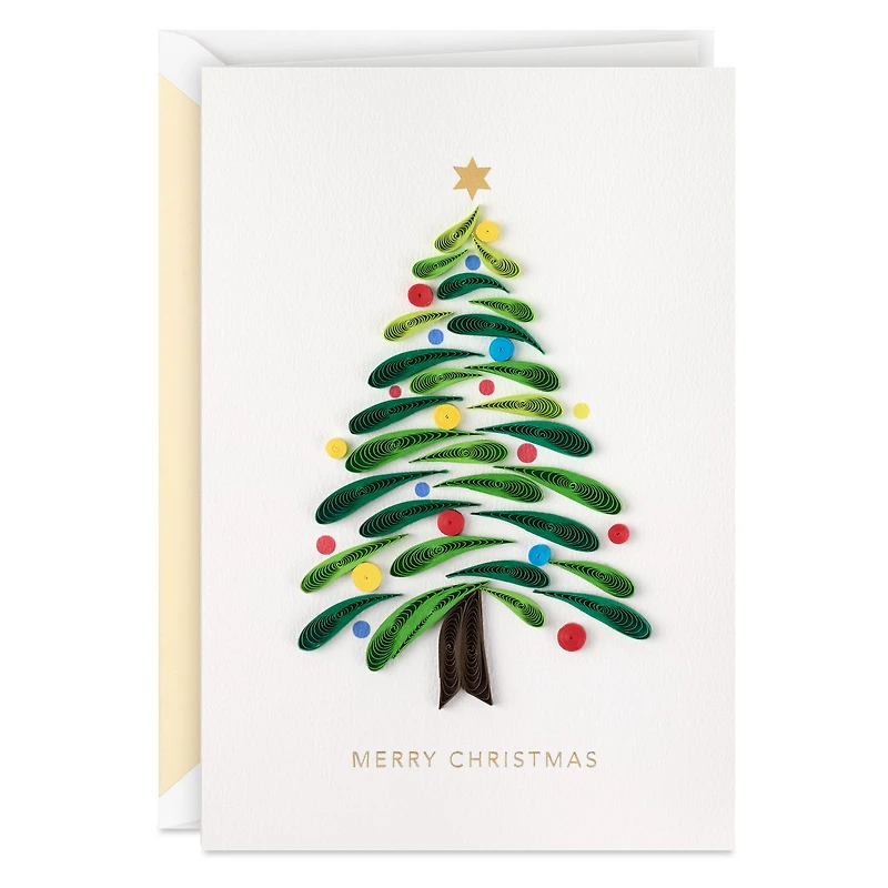 Merry and Bright Christmas Tree Quilled Paper Handmade Christmas Card for only USD 13.59 | Hallmark
