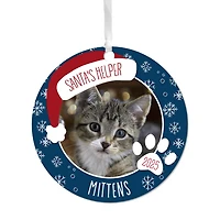 Holiday Pet Round Metal Personalized Ornament, Custom Photo and Text for only USD 17.99 | Hallmark