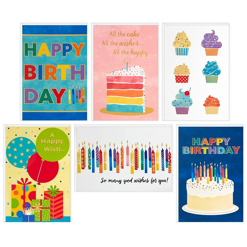 Cake and Candles Assorted Boxed Birthday Cards, Pack of 72 for only USD 24.99 | Hallmark