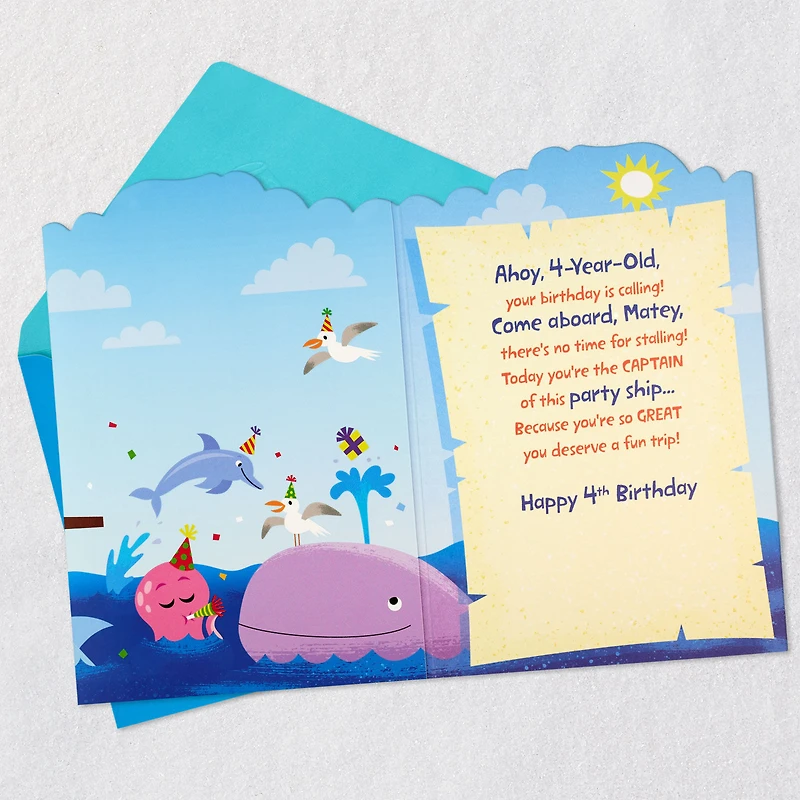 Pirate Ship Party 4th Birthday Card for Kids for only USD 3.99 | Hallmark