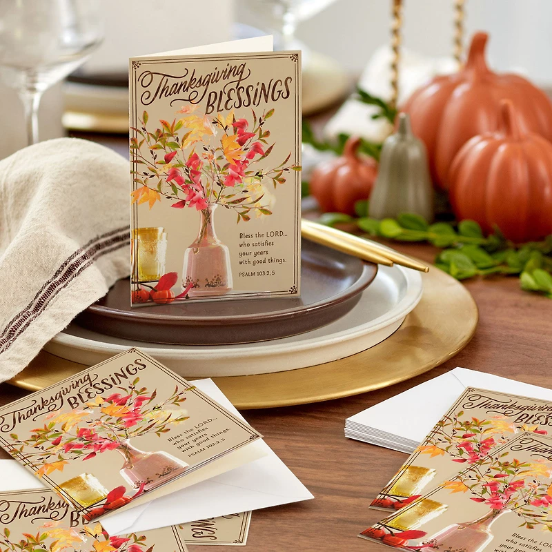 Fall Foliage Bouquet Religious Thanksgiving Cards, Pack of 6 for only USD 6.99 | Hallmark