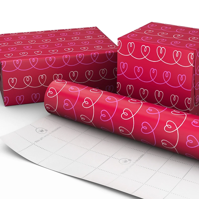Heart Doodles Valentine's Day Wrapping Paper, 20 sq. ft. for only USD 4.99 | Hallmark