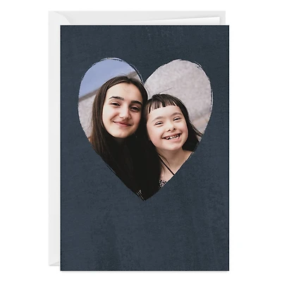 Personalized Navy Heart Frame Photo Card for only USD 4.99 | Hallmark