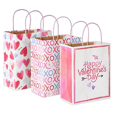 9.6" Happy Vibes 3-Pack Assorted Medium Valentine's Day Gift Bag Bundle for only USD 4.99 | Hallmark