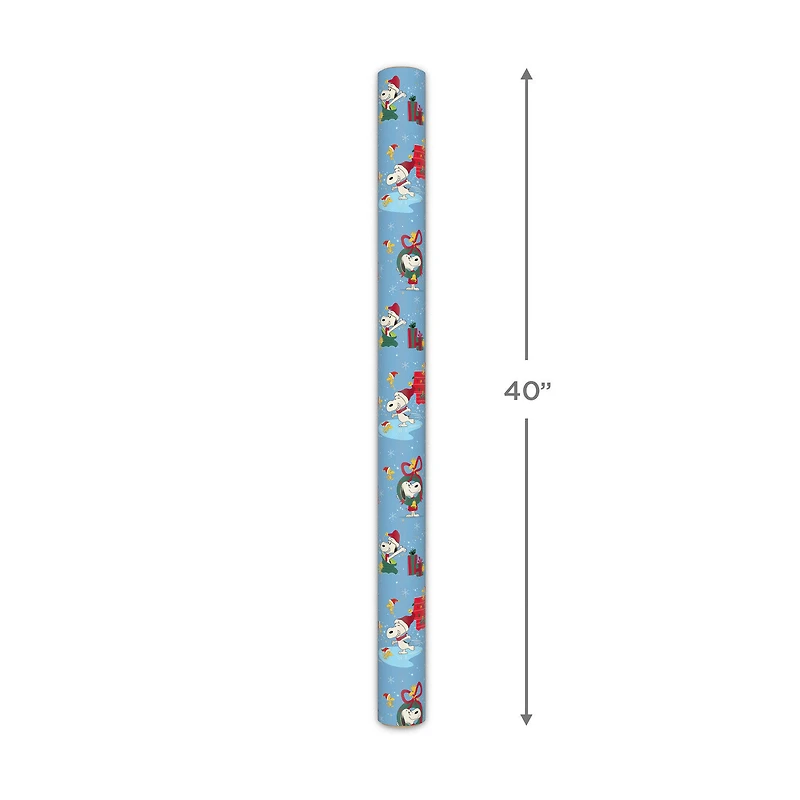 Peanuts® Snoopy and Woodstock on Blue Jumbo Christmas Wrapping Paper Roll, 70 sq. ft. for only USD 9.99 | Hallmark