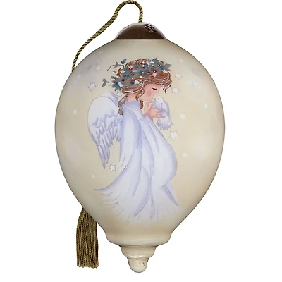 Ne'Qwa Art Heavenly Peace Sweet Angel and Dove Glass Christmas Ornament for only USD 35.00 | Hallmark