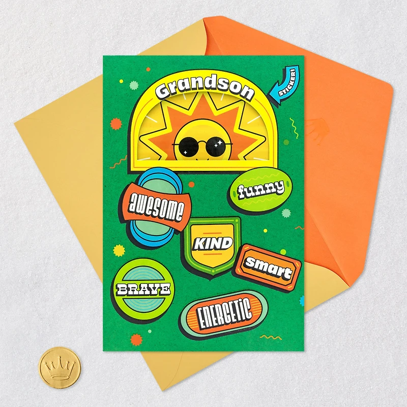 You Are Amazing and Loved Birthday Card for Grandson With Sticker for only USD 5.99 | Hallmark