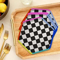 Black and White Checkered Hexagonal Dessert Plates, Pack of 8 for only USD 4.99 | Hallmark