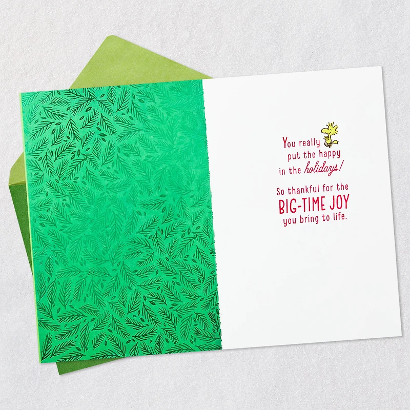 Peanuts® Snoopy and Woodstock in Wreath Christmas Card for Son for only USD 5.99 | Hallmark