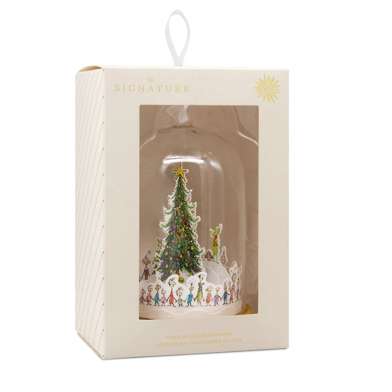 Dr. Seuss's How the Grinch Stole Christmas!™ Whoville Christmas Tree Cloche Glass and Paper Hallmark Ornament for only USD 28.99 | Hallmark