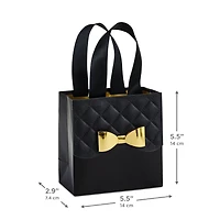 5.5" Gold Bow on Black Small Square Gift Bag for only USD 6.79 | Hallmark