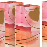 13" Abstract Pink and Gold 4-Pack Wine Bottle Gift Bags for only USD 9.99 | Hallmark