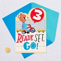 Birthday Boy Bear on a Bike 3rd Birthday Card for only USD 2.99 | Hallmark