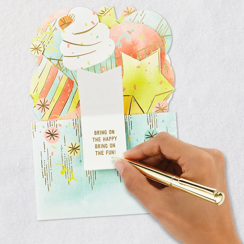 Celebrating You Cupcake, Stars and Balloons 3D Pop-Up Birthday Card for only USD 7.99 | Hallmark