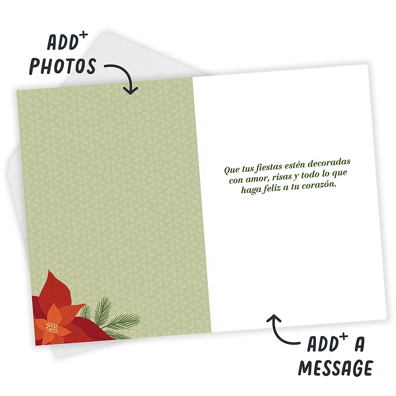 Feliz Navidad Poinsettias Spanish-Language Custom Christmas Card for only USD 4.99 | Hallmark