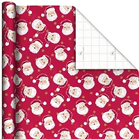 Classic Santa Faces on Red Jumbo Christmas Wrapping Paper Roll, 90 sq. ft. for only USD 9.99 | Hallmark
