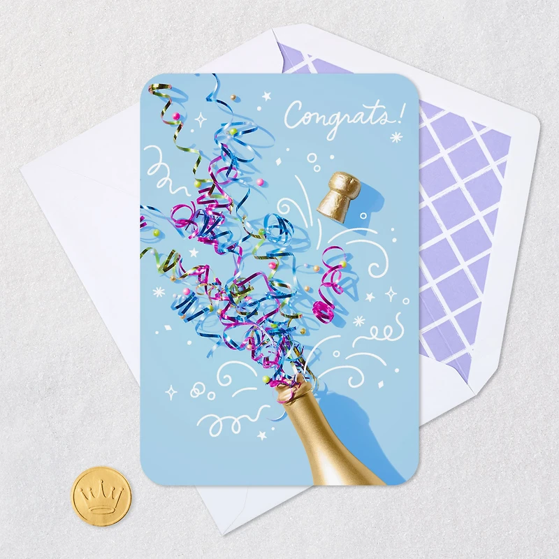 Champagne Bottle and Confetti Streamers Congratulations Card for only USD 2.99 | Hallmark