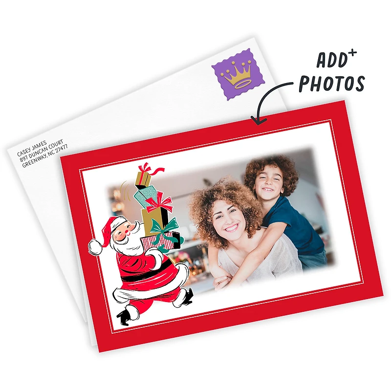 Vintage Santa With Gifts Custom Christmas Card for only USD 4.99 | Hallmark