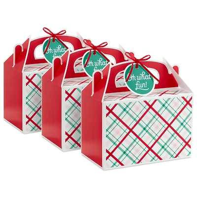 Oh What Fun Plaid 3-Pack Christmas Gable Boxes for only USD 6.99 | Hallmark