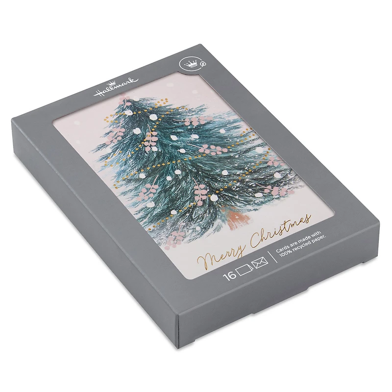 Christmas Tree on Pink Boxed Christmas Cards, Pack of 16 for only USD 12.49 | Hallmark