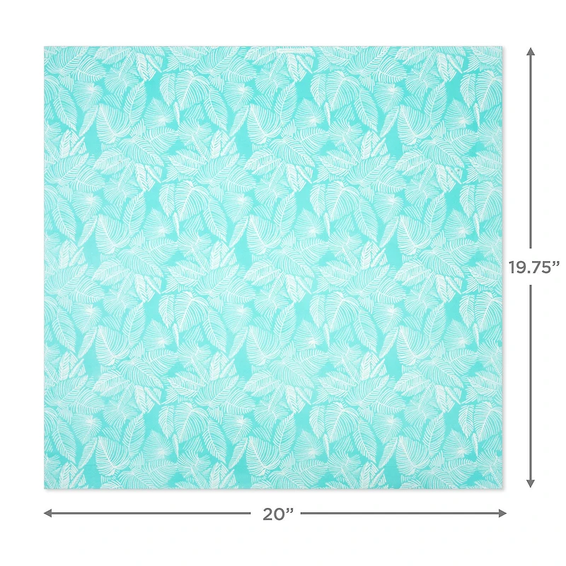 Tropical Leaves on Aqua Tissue Paper With Gift Tag Stickers, 6 sheets for only USD 2.99 | Hallmark