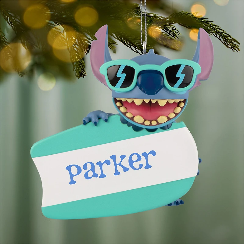 Disney Stitch With Surfboard Personalized Ornament, Custom Text for only USD 30.99 | Hallmark