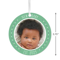 New Baby Round Metal Personalized Ornament, Custom Photo and Text for only USD 17.99 | Hallmark