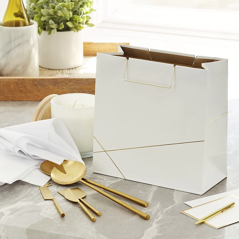 White With Gold Large Square Gift Bag, 10.4" for only USD 6.99 | Hallmark