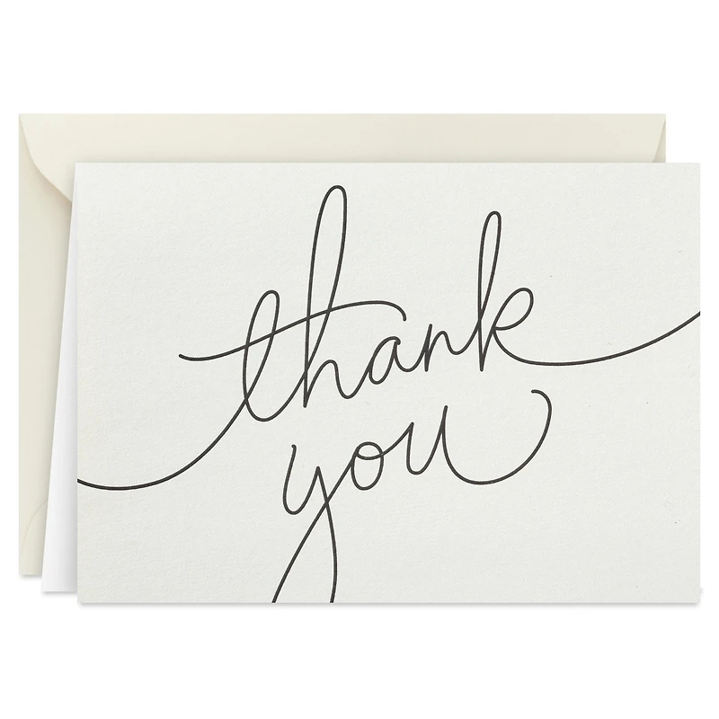 Black Script on Ivory Blank Thank You Notes, Pack of 40 for only USD 14.99 | Hallmark