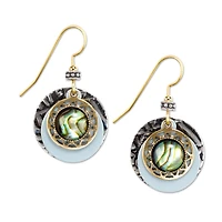 Silver Forest Abalone Layered Mixed Metal Discs Drop Earrings for only USD 23.00 | Hallmark