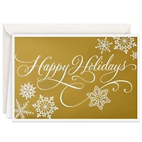 Snowflakes and Script on Gold Boxed Christmas Cards, Pack of 16 for only USD 15.49 | Hallmark