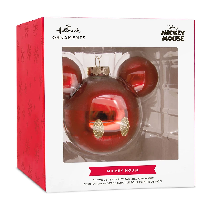 Disney Mickey Mouse Ears Icon Glass Hallmark Ornament for only USD 14.99 | Hallmark
