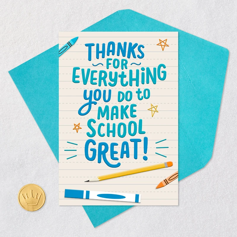 You Make School Great Thank You Card From Kids for only USD 2.99 | Hallmark