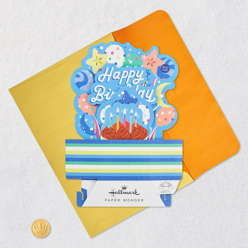 Happy Birthday Cake and Balloons Musical 3D Pop-Up Birthday Card With Light for only USD 9.99 | Hallmark