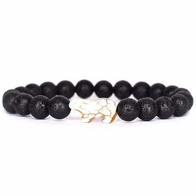 Fahlo Lava Stone Polar Bear Venture Bracelet for only USD 18.99 | Hallmark