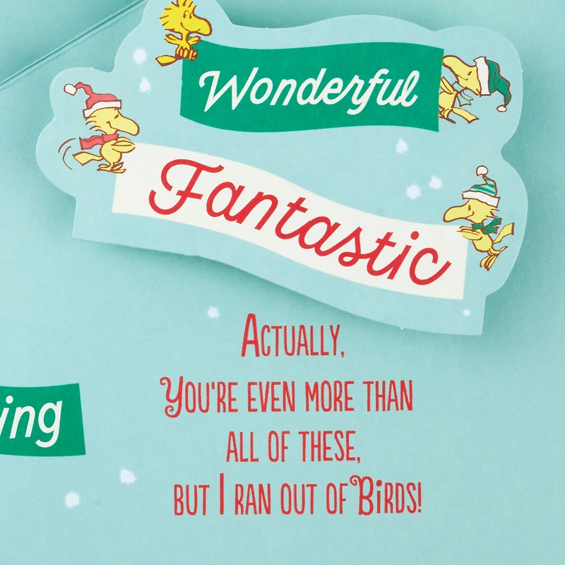 Peanuts® Snoopy and Woodstock You're Awesome and Amazing Funny Pop-Up Christmas Card for only USD 6.59 | Hallmark