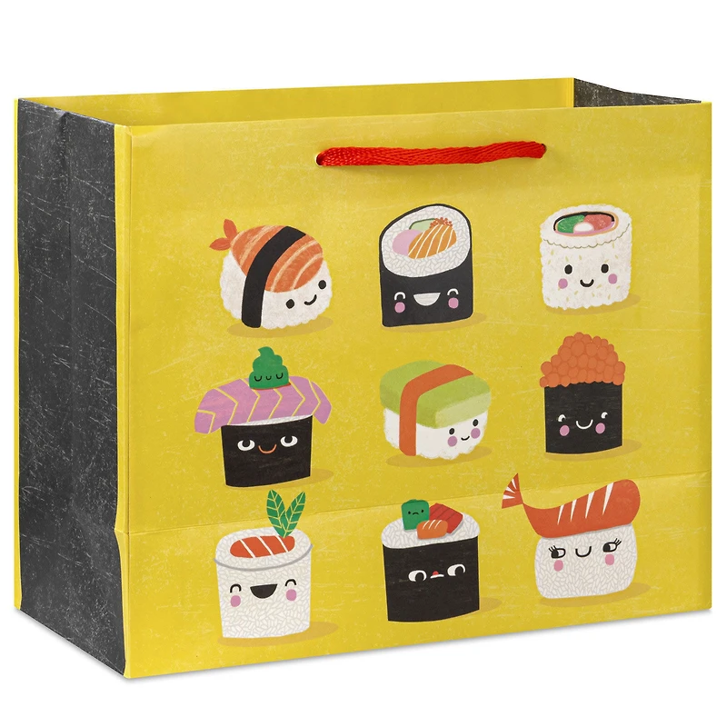 7.7" Sushi Smiles on Yellow Medium Horizontal Gift Bag for only USD 3.49 | Hallmark