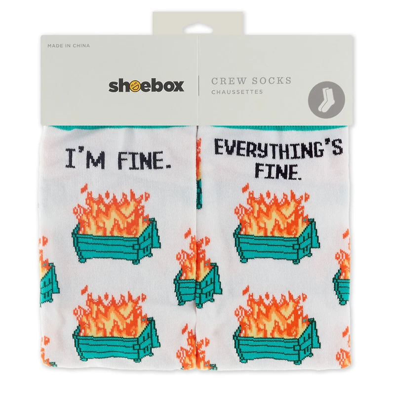 Dumpster Fire Novelty Crew Socks for only USD 12.99 | Hallmark