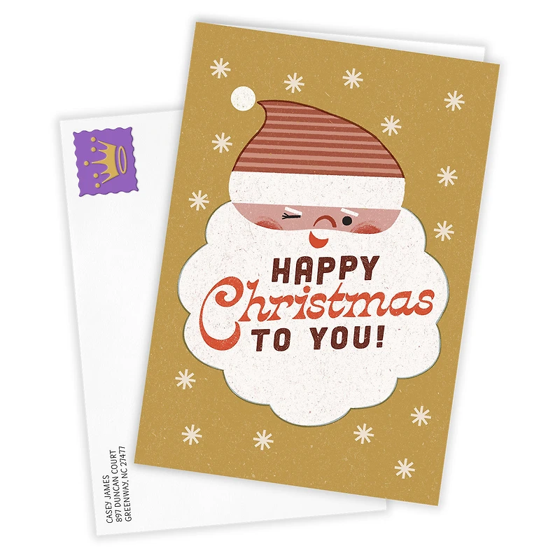 Vintage Happy Santa Custom Christmas Card for only USD 4.99 | Hallmark