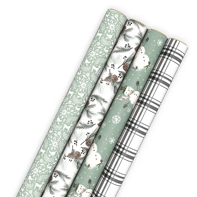 Through the Woods 4-Pack Assorted Holiday Wrapping Paper Roll Bundle, 100 sq. ft. total for only USD 29.99 | Hallmark