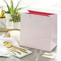 Light Pink With Gold Extra-Deep Square Gift Bag, 15" for only USD 7.99 | Hallmark