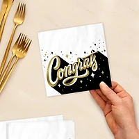 "Congrats" Gold and Black Graduation Cocktail Napkins, Pack of 20 for only USD 4.49 | Hallmark