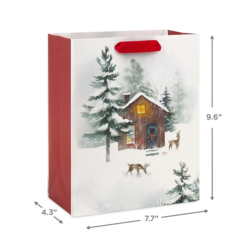9.6" Cozy Cabin Scene Medium Holiday Gift Bag for only USD 3.49 | Hallmark