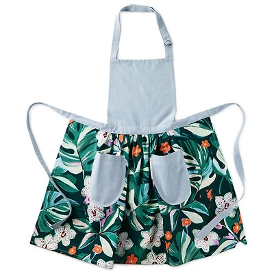 Lacey Chabert Collection Green Floral and Blue Chambray Apron With Pockets for only USD 34.99 | Hallmark
