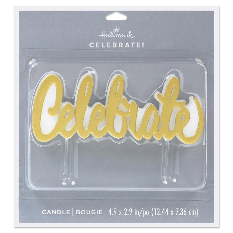 Gold Metallic "Celebrate" Birthday Candle for only USD 5.99 | Hallmark