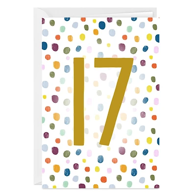 Personalized Colorful Confetti Number Milestone Card for only USD 4.99 | Hallmark