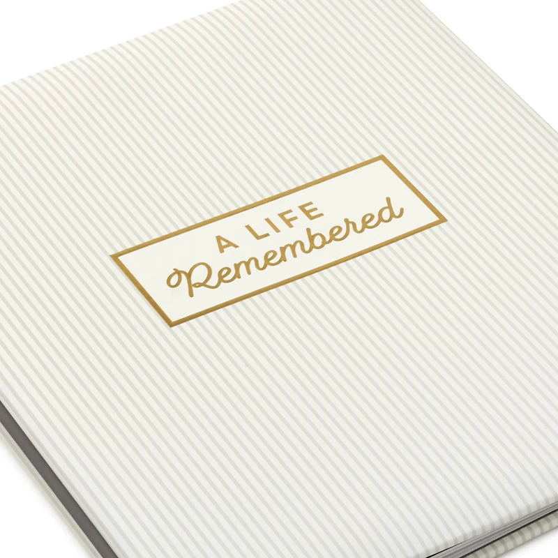 A Life Remembered Taupe Striped Refillable Photo Album for only USD 39.99 | Hallmark