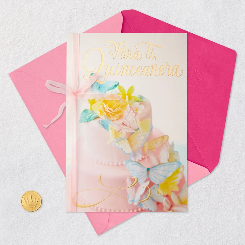 Butterfly Cake Spanish-Language Quinceañera Card for only USD 4.99 | Hallmark