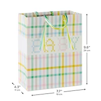 9.6" Pastel Plaid Medium New Baby Gift Bag for only USD 4.49 | Hallmark