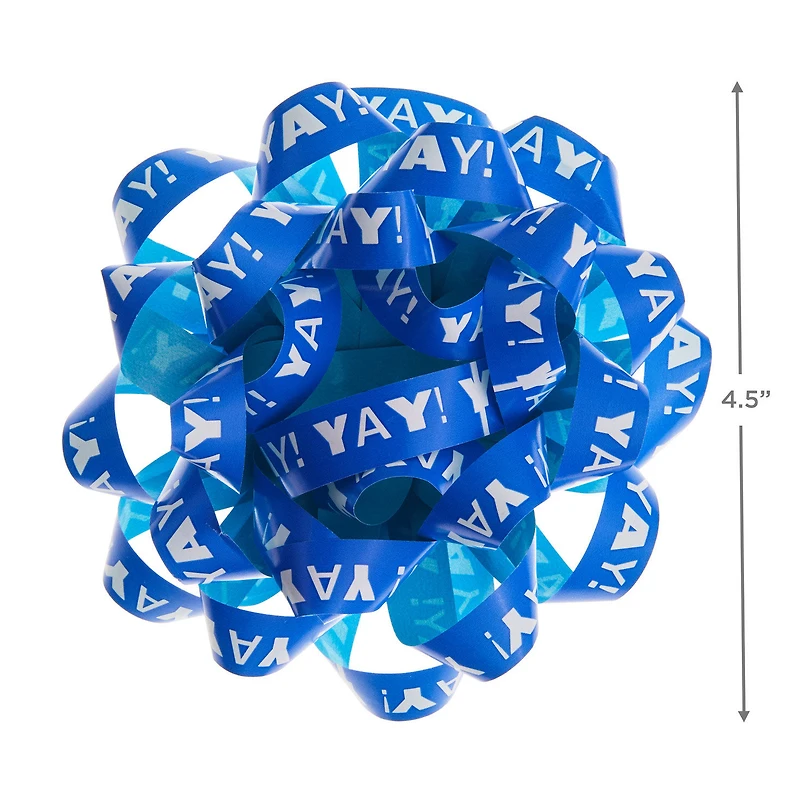 4.6" Blue "Yay!"/Aqua Recyclable Gift Bow for only USD 1.99 | Hallmark